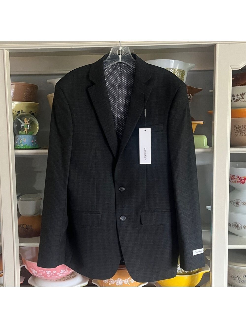 Calvin Klein Black Plaid Blazer - Size 38